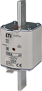 ETI WKŁADKA NH2 GG 100A/500V
