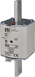 Eti-Polam NH2 gG saugiklio įdėklas 80A/500V 004185239