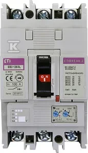 Eti-Polam maitinimo jungiklis 3P 100A 25kA /terminis-magnetinis atleidimas/ EB2 125/3L 004671025