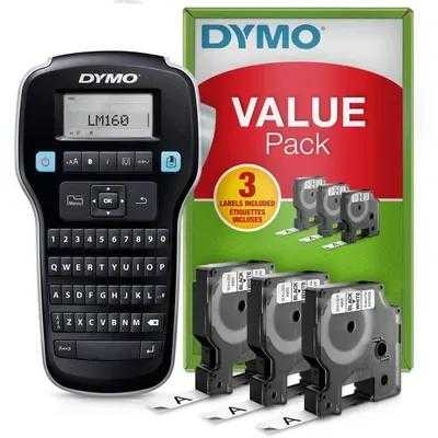 Etikečių spausdintuvas Dymo LM 160 Value Pack +3xS0720530 taśma D1 juoda/balta 12mm