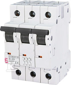 Eti-Polam grandinės pertraukiklis ETIMAT10 3P B 20A 10kA AC - 002125717
