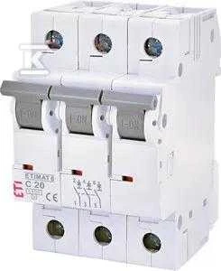 Eti-Polam miniatiūrinis automatinis jungiklis ETIMAT 6 3p 6kA C20 - 002145517