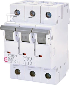 Eti-Polam miniatiūrinis automatinis jungiklis ETIMAT 6 3p 6kA C20 - 002145517
