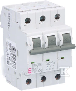 Eti-Polam miniatiūrinis automatinis jungiklis ETIMAT 6 3p 6kA C25 - 002145518
