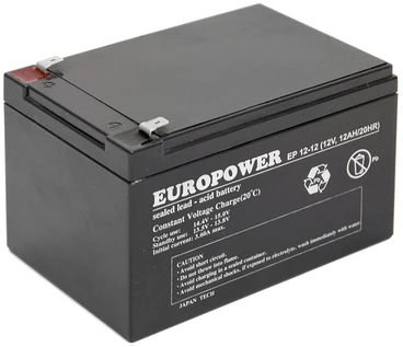 EUROPOWER AGM akumuliatorius EP serija 12V 12Ah (tarnavimo laikas 6-9 metai)