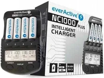 EverActive NC-1000 PLUS procesoriaus įkroviklis AA/AAA baterijoms