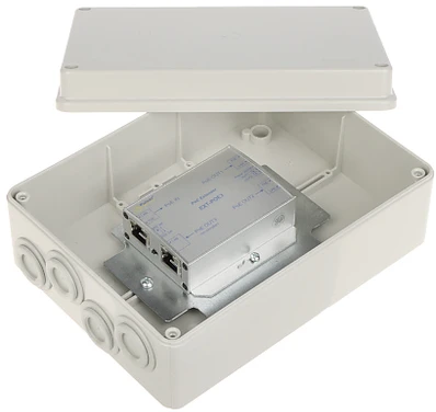 EXTENDER POE PULSAR EXT-POE3H hermetiškame korpuse, skirtas 3 IP kameroms