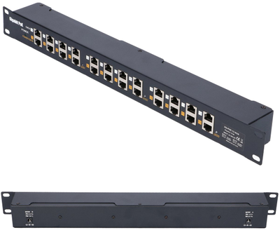 EXTRALINK 12 Port Passive arba 802.3af/at PoE Injector 1 GbE 18v ~ 57v DC Rack 19"