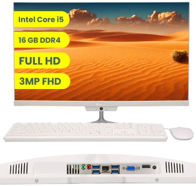 Stacionarus kompiuteris Extralink 24 colių „viskas viename“ biuro kompiuteris | Kompiuterių rinkinys | Intel i5-11300H, 16 GB DDR4, 512 GB SSD, klaviatūra, pelė, kamera