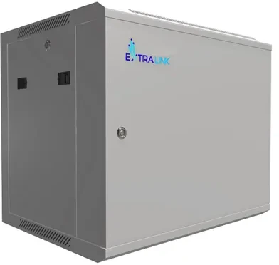 Extralink 9U 600x450 ASP pilka | Rack spintelė | montuojama ant sienos, tvirtos skardos durys