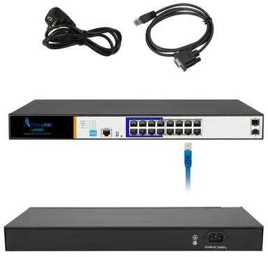 Šakotuvas Extralink ARES valdomas jungiklis 16xRJ45 GbE PoE/PoE+ 150W, 2x SFP, 19 colių stovas
