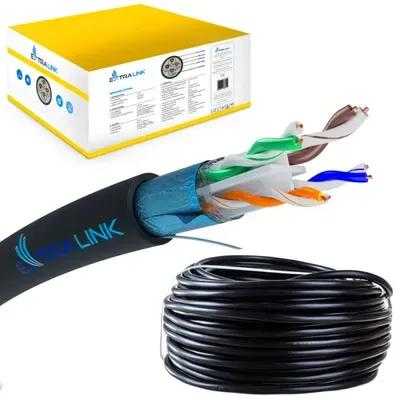 Extralink CAT6 FTP (F/UTP) V2 lauko | Susuktos poros tinklo kabelis | 305 m
