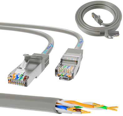 Extralink LAN tinklo kabelis Patchcord CAT.5E UTP 0,5 m vytos poros, varinis