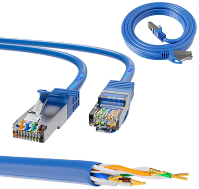 Extralink Cat.6A S/FTP 5m | LAN pataisos laidas | Varinis vytos poros tinklo kabelis 10Gbit/s
