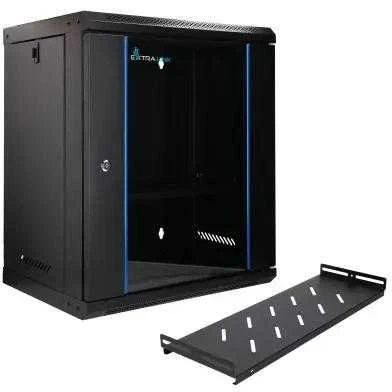 Extralink Lite 12U 530x400 Juoda | Rack spintelė | Tvirtinama prie sienos, su lentyna