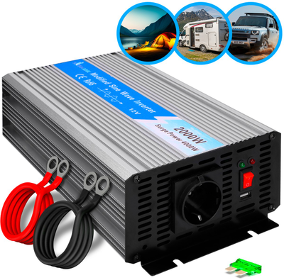 Extralink OPIM-2000W | Įtampos keitiklis | automobilinis 12 V, 2000 W modifikuotas sinusas
