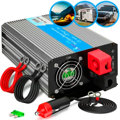 EXTRALINK automobilio įtampos keitiklis 12V-230V 500W grynas sinusas OPIP-500W