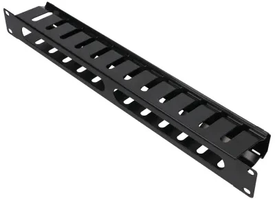 Extralink | Kabelių organizatorius | 1U 19" su metaliniu dangteliu