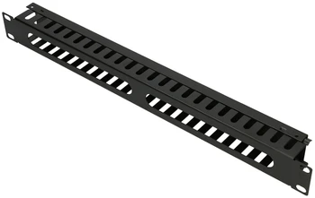 Extralink | Kabelių organizatorius | 1U 19" su metaliniu dangteliu