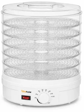 Extralink Pradžia | Maisto džiovyklė grybams, vaisiams, daržovėms | 500 W + 6 sietai, 28 cm, balta