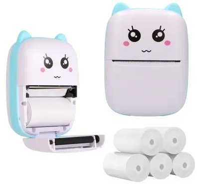 Etikečių spausdintuvas ExtraLink EXTRALINK EPP-002 PORTABLE MINI Spausdintuvas Mėlynas + PAPIER TERMICZNY ZWYKŁY 5 SZT
