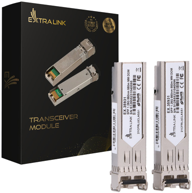 Šakotuvas Modulis SFP ExtraLink EXTRALINK SFP 1.25G 850NM 550M MM DOM 2-PACK (SKIRTA HP / ARUBA)