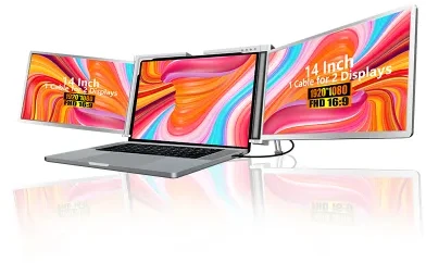 Monitorius Extralink Smart Life S400 14" | Nešiojami nešiojamojo kompiuterio monitoriai | 2 monitoriai, IPS, 1080p Full HD