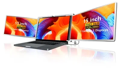 Monitorius Extralink Smart Life S600 15" | Nešiojami nešiojamojo kompiuterio monitoriai | 2 monitoriai, IPS, 1080p Full HD