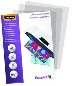 Fellowes LAMINATORIAUS KOMŠELĖLIS Matinis/A4 80 100VNT 5452103 BIGULIAI