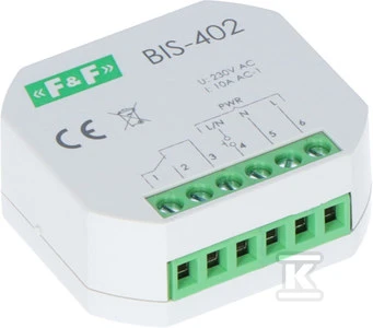 F&F Impulsinė relė 230V 16A, montuojama į giluminę dėžę - BIS-402