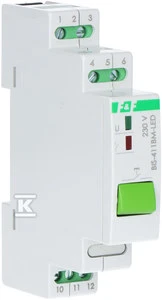 F&F Bistatinė relė su rankiniu valdymo mygtuku, montuojama DIN 230V bėglyje, su įleistiniu perdavimu 160A / 20ms BIS- 411BM- LED