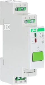F&F Bistatinė relė su rankiniu valdymo mygtuku ir atminties montavimu DIN 230V BIS- 411BM bėgiu
