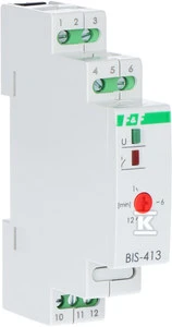 F&F Bistabili relė BIS-413I su laiko jungikliu DIN bėgiui įjungti/išjungti 230V 16A InRush160A/20ms kontaktai 1P varžtiniai gnybtai 1 modulis