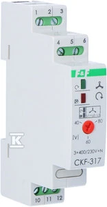 F&F Fazių gedimas ir asimetrijos sekos relė 10A 1P 4sek 40-80V CKF-317