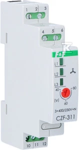 F&F Fazės atrofija ir asimetrija relės 10A 1P 4sec 40- 80V CZF- 311