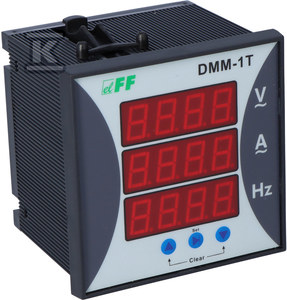 F&F 1 fazė - 12- 400V AC 1- 9000 / 5A 10- 100 Hz skaitmeninė matrica 96x96mm DMM-1T
