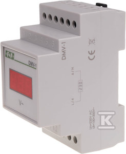 F&F 1fazės skaitmeninis modulinis voltmetras 100-300V, AC tikslumas 1% (DMV-1)