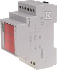 F&F 3fazės skaitmeninis modulinis voltmetras 100- 300V, AC tikslumas 1% DMV-3