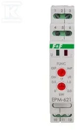 F&F EPM-621 srovės relė 16A 1NO/NC 80-265V AC energijos suvartojimo krypties valdymas 0-2kW DIN bėgiui