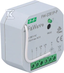 F&F F&F F&Wave FW-STR1P-P daugiafunkcis roletų radijo valdiklis 0.6A 85-265V AC/DC, skirtas fi 60 dėžutei