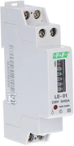 F&F 1 fazis elektros skaitiklis 5/45A 230V su būgno ekranu LE-01