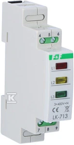 F&F Modulinė 3 fazių lempa 3x230V+N geltona raudona žalia LK-713K