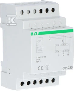 F&F D viršįtampio ribotuvai su trigubu anti-interferenciniu filtru 2P 1kV OP-230