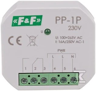 F&F Elektromagnetinė relė 1P 16A P/T - PP-1P 230V