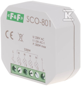 F&F SCO-801 Light Dimmer be atminties 230V AC 350W pilka SCO-801