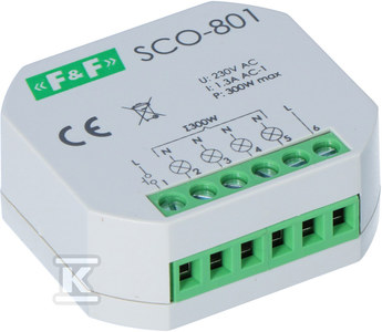 F&F SCO-801 Light Dimmer be atminties 230V AC 350W pilka SCO-801
