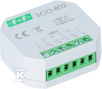 F&F apšvietimo reguliatorius SCO-802 su atmintimi 230V AC 350W pilka SCO-802