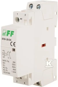 F&F modulinis kontaktorius 25A 2NO 24V AC (ST25-20/24)