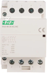 F&F Modulinė juosta, geležinkelio montavimas, 4xNO kontaktai, 63A, 24V DC ST63-40-24ACDC