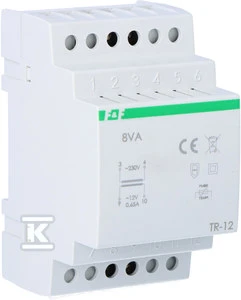 F&F TR-12-TRAFO CHECK.230/12V~,0,66A,8VA,TH35